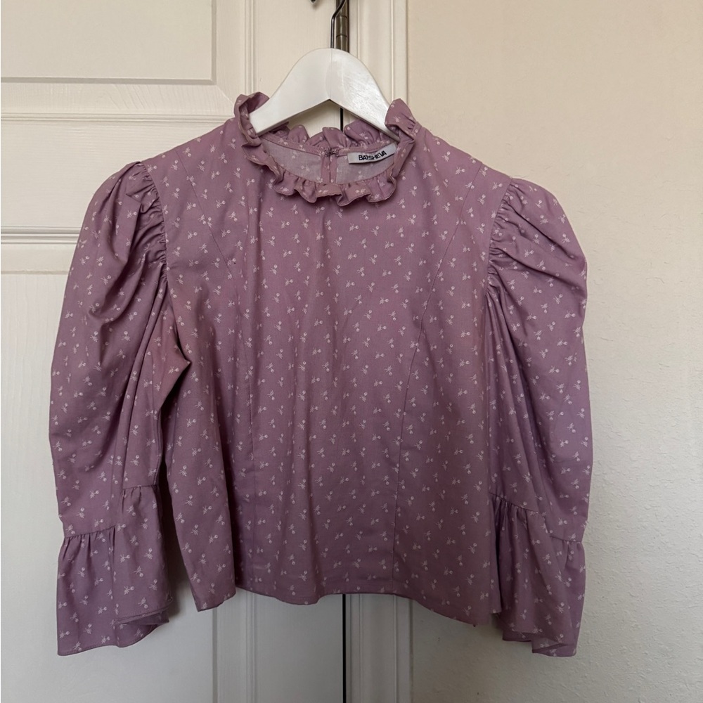 Batsheva Lilac Prairie Ruffle Blouse